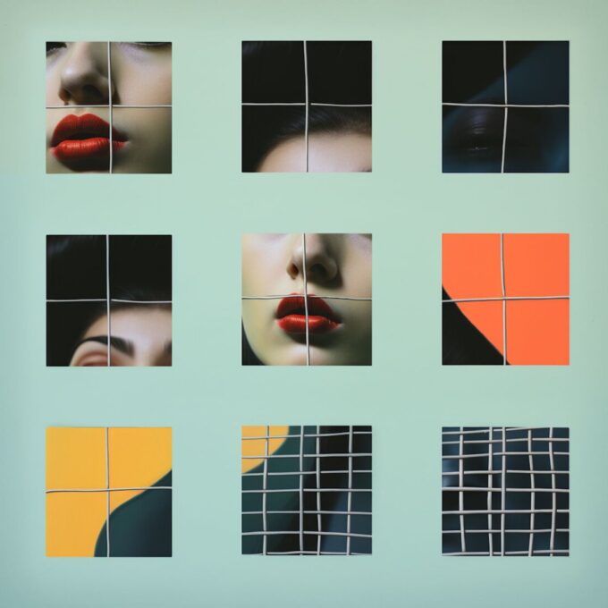 Fragmented Visage in Geometric Abstraction