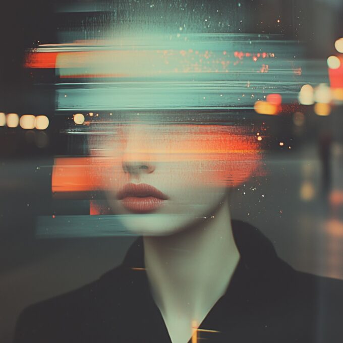 Abstract Portrait with Blurred Overlay