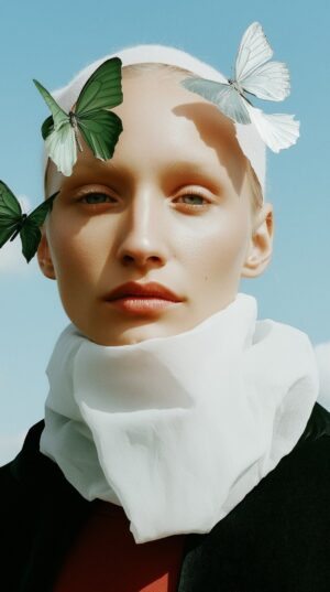 Serene Human with Butterflies